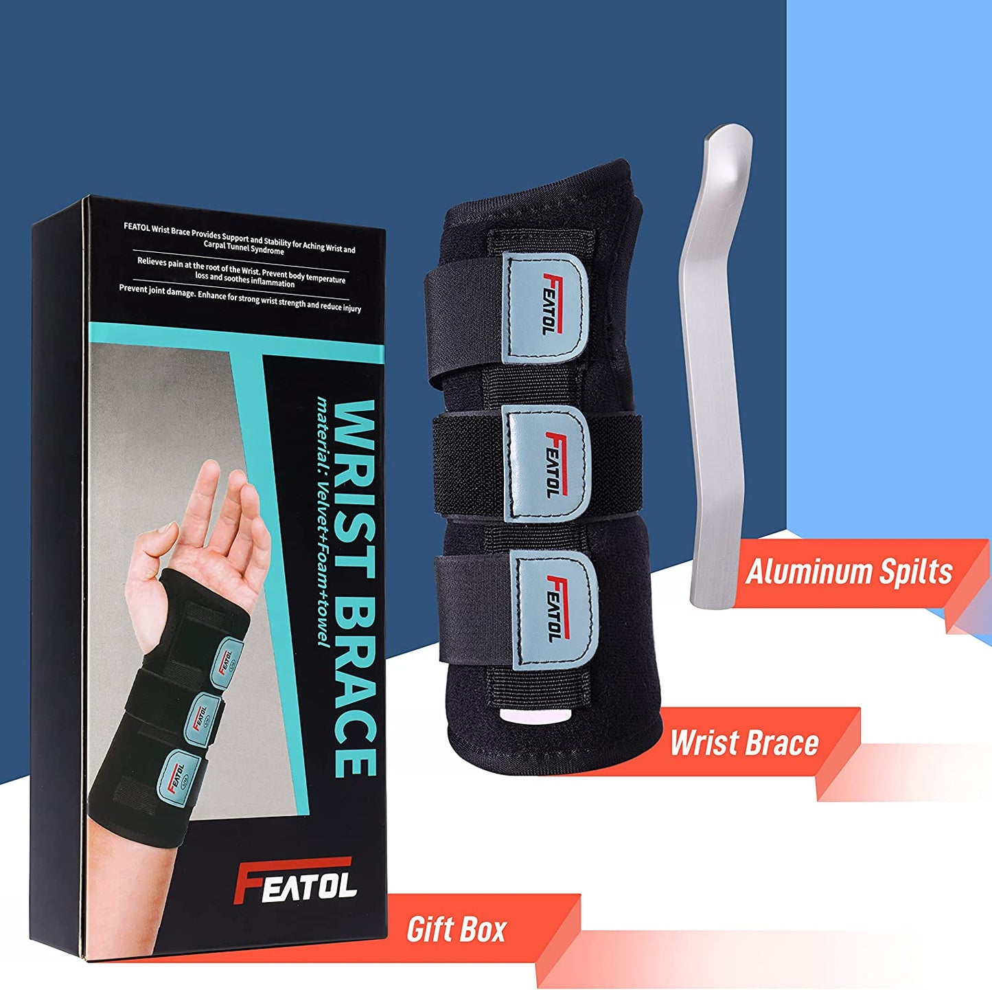 Carpal Tunnel Wrist Brace Night Support, Adjustable Right Hand Brace