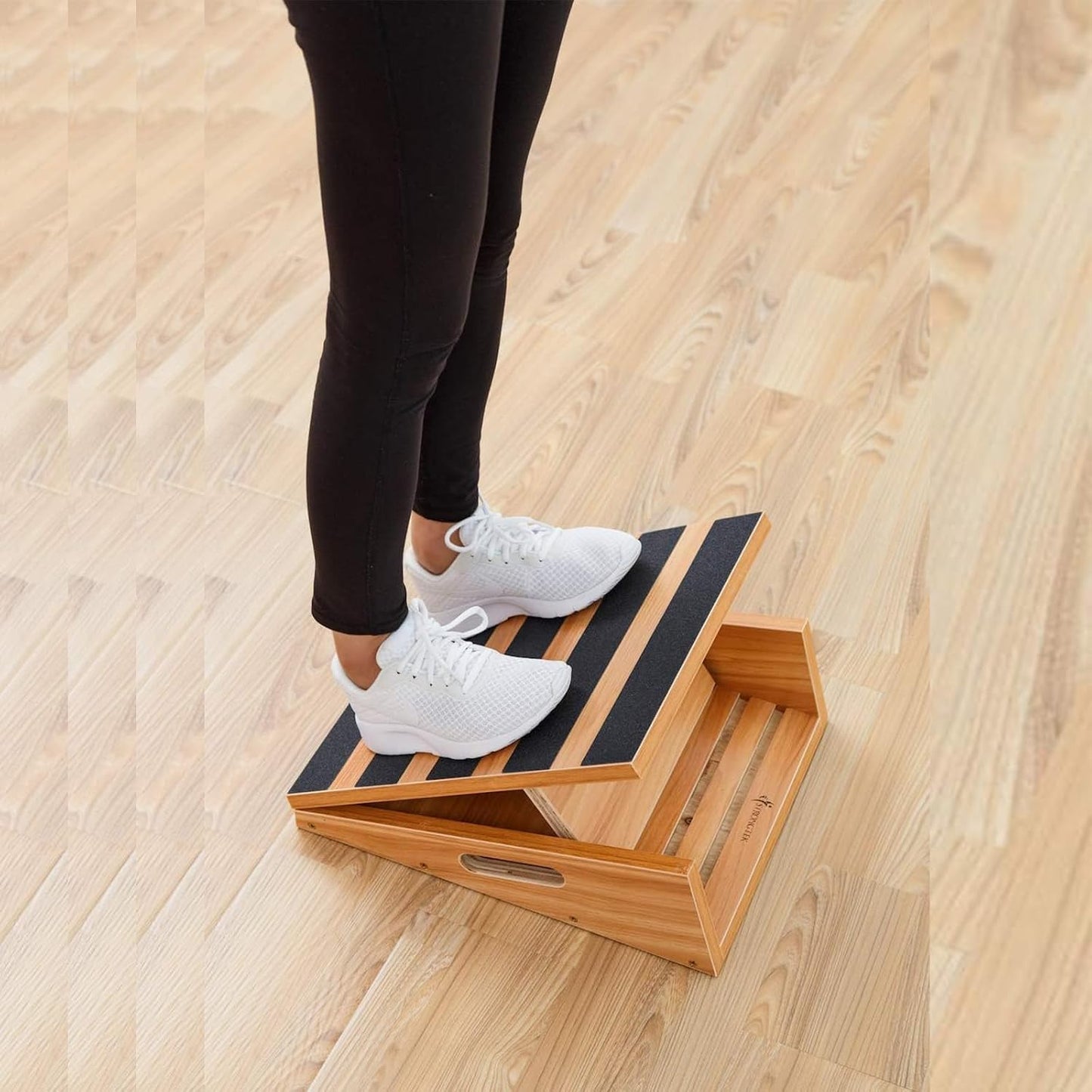 Wooden Slant Board, 5 Adjustable Angles, 500 Lb, Side Handle