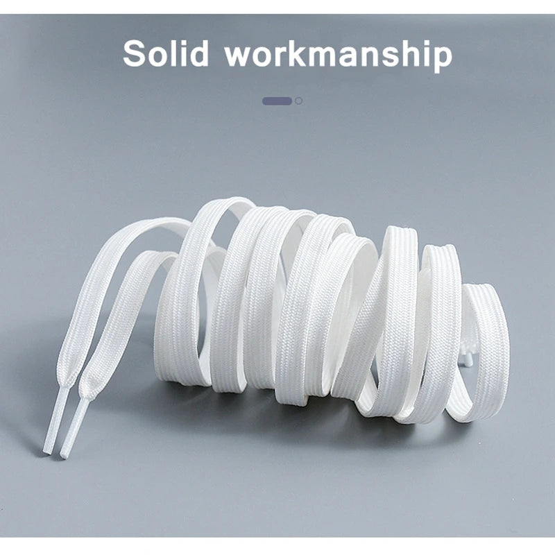 1Pair Flat Double Layer Classic Black White Shoe Laces Fashion Solid Sports Shoelace Casual Unisex Shoe Strings Shoe Accessories