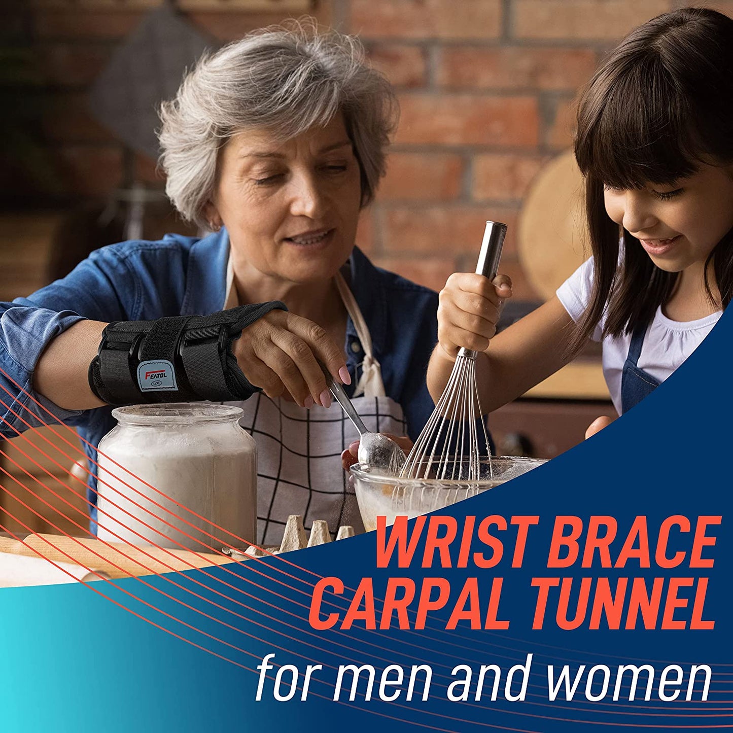 Carpal Tunnel Wrist Brace Night Support, Adjustable Right Hand Brace