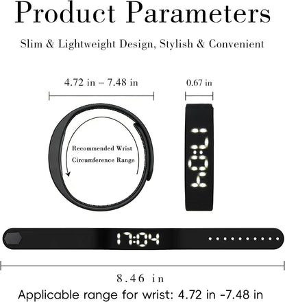 Vibrating Alarm Wristband for Heavy Sleepers, 40-Day Battery Life, Waterproof Silent Shock Watch with USB Charging, Silent Vibration Alarm Clock for Students, Sports, Won‘T Wake Your Partner (Black)