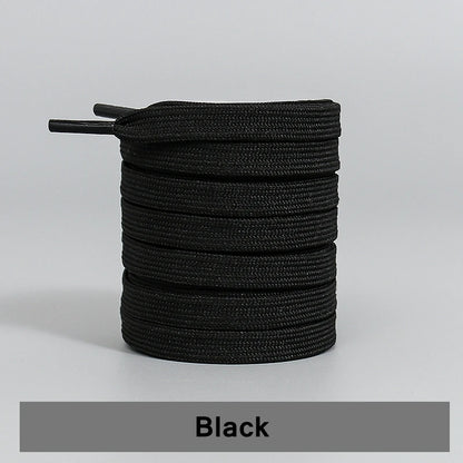 1Pair Flat Double Layer Classic Black White Shoe Laces Fashion Solid Sports Shoelace Casual Unisex Shoe Strings Shoe Accessories