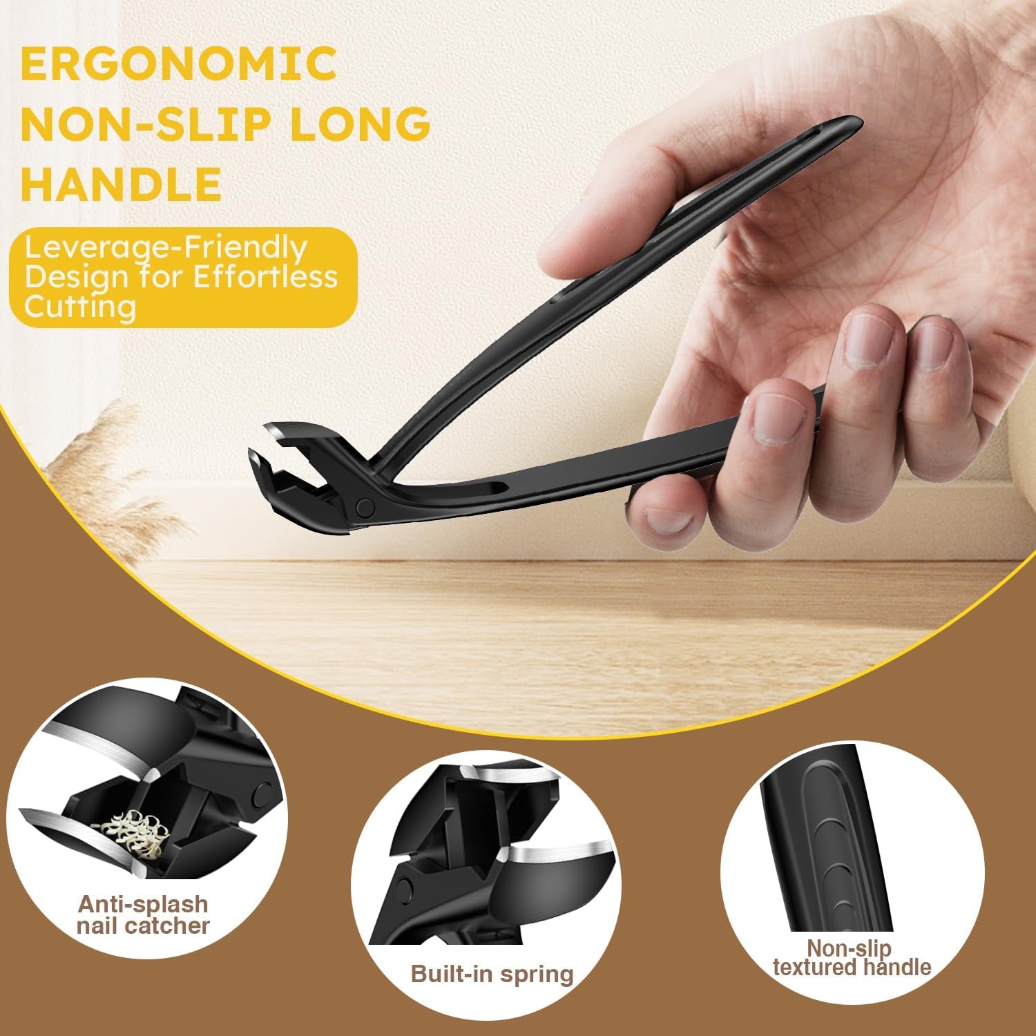 Nail Clippers for Seniors, Long Handled Toenail Clippers for Thick Toenails