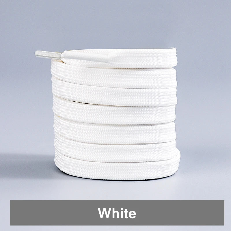 1Pair Flat Double Layer Classic Black White Shoe Laces Fashion Solid Sports Shoelace Casual Unisex Shoe Strings Shoe Accessories