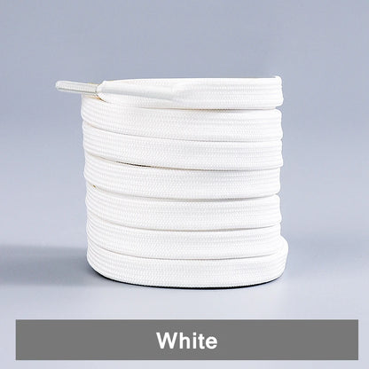 1Pair Flat Double Layer Classic Black White Shoe Laces Fashion Solid Sports Shoelace Casual Unisex Shoe Strings Shoe Accessories