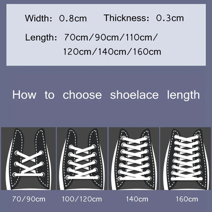 1Pair Flat Double Layer Classic Black White Shoe Laces Fashion Solid Sports Shoelace Casual Unisex Shoe Strings Shoe Accessories
