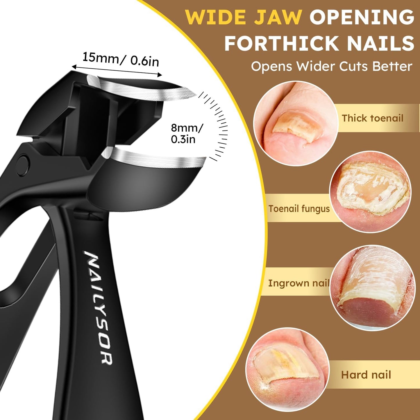 Nail Clippers for Seniors, Long Handled Toenail Clippers for Thick Toenails