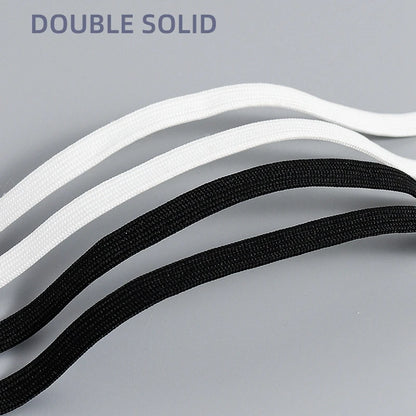 1Pair Flat Double Layer Classic Black White Shoe Laces Fashion Solid Sports Shoelace Casual Unisex Shoe Strings Shoe Accessories